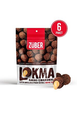 Lokma Kakao Çekirdeği Kaplı Fındık Ezmeli Meyve Topu 96g X 6 Paket