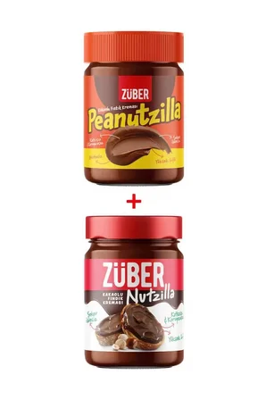 Züber Peanutzilla Kakaolu Fıstık Kreması + Nutzilla Fındık Kreması