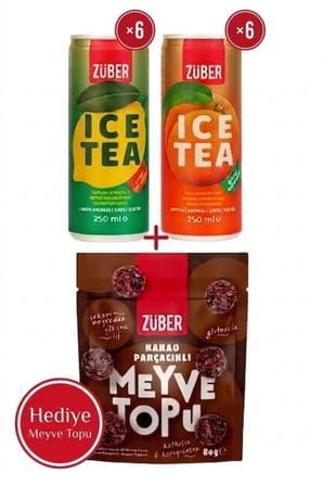 Ice Tea Limon & Şeftali Soğuk Çay 250ml x 12 Adet + Sürpriz Bar Hediye