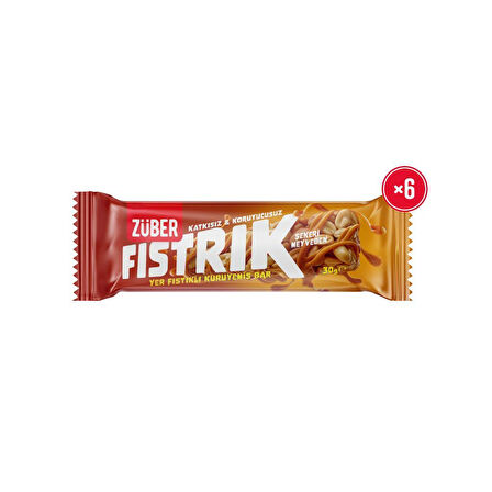 Fıstrık Yer Fıstıklı Kuruyemiş Bar 30g X 6 Adet