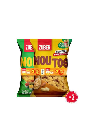 Noutos %100 Yer Fıstığı Ezmeli 55g x 3 Adet + Kajun Baharatlı 55g x 3 Adet Nohut Cipsi