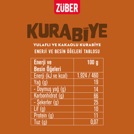 Züber Orijinal Yulaflı Kurabiye 80 Gr Kakaolu