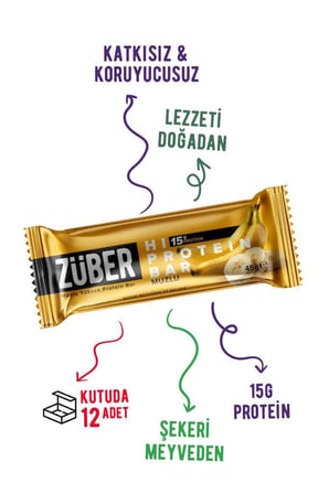 Muzlu Hi Protein Bar 45g x 12 Adet (15g protein)