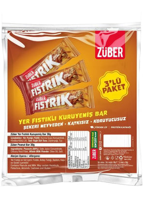 Fıstrık Yer Fıstıklı Kuruyemiş Bar 30g x 3 Adet