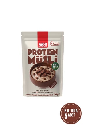Kakaolu Kurabiyeli Yulaflı Protein Müsli (20g Protein) 70g x 5 Adet