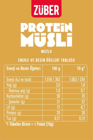 Muzlu Yulaflı Protein Müsli 70g (20g Protein) x 3 Adet