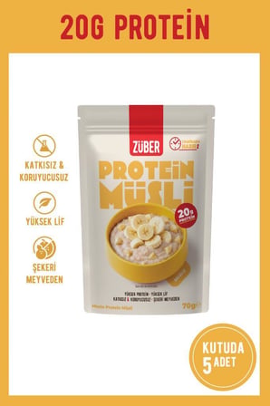 Muzlu Yulaflı Protein Müsli (20g Protein) 70g x 5 Adet
