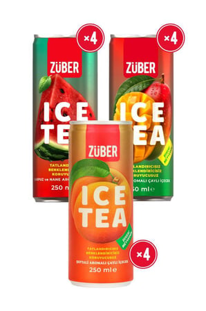 Ice Tea Yepyeni Soğuk Çay Deneme Paketi 250ml x 12 Adet (Karpuz&Nane, Mango, Şeftali)