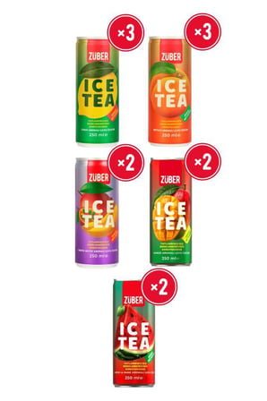 Ice Tea Yeni Soğuk Çay Deneme Paketi 250ml x 12 Adet (Limon, Şeftali, Tropik, Karpuz&Nane, Mango)