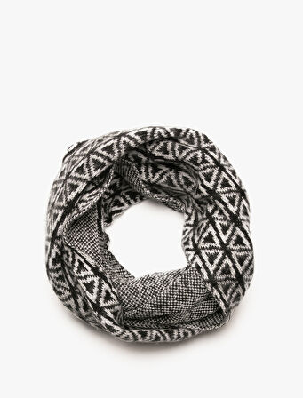 Geometrik Desenli Boyunluk Yumuşak Dokulu