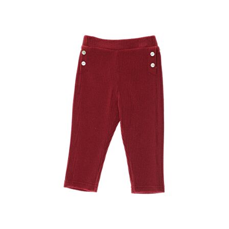 Panço Kız Çocuk Fitilli Düğmeli Pantolon Kiremit