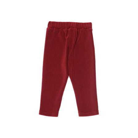 Panço Kız Çocuk Fitilli Düğmeli Pantolon Kiremit