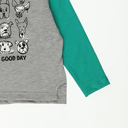 Panço Erkek Bebek Bisiklet Yaka Yırtmaç Detaylı T-shirt