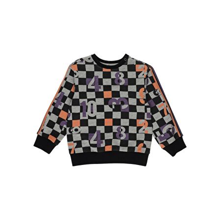 Panço Erkek Bebek Dama Desenli Sweatshirt