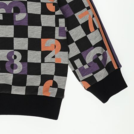 Panço Erkek Bebek Dama Desenli Sweatshirt
