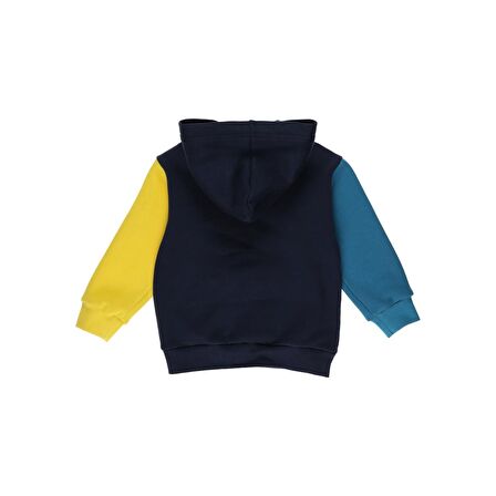 Panço Erkek Çocuk Kapüşonlu Kapak Cepli Sweatshirt Lacivert