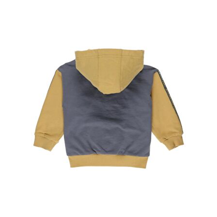 Panço Erkek Çocuk Etiket Detaylı Kapüşonlu Sweatshirt Antrasit