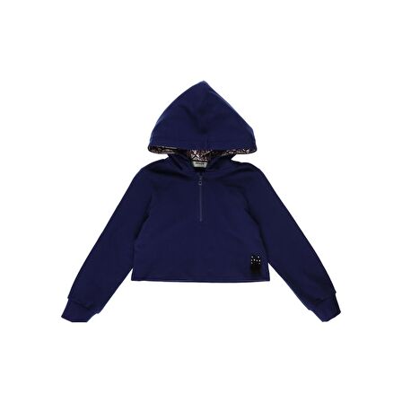 Panço Kız Çocuk   Kapitone Detaylı Crop Sweatshirt