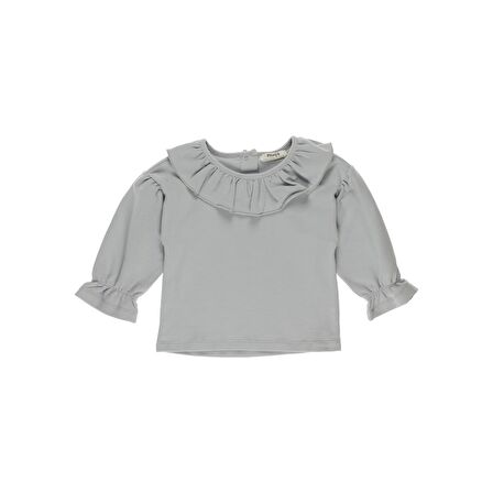 Panço Kız Bebek Fırfır Detaylı Kolları Büzgülü Sweatshirt