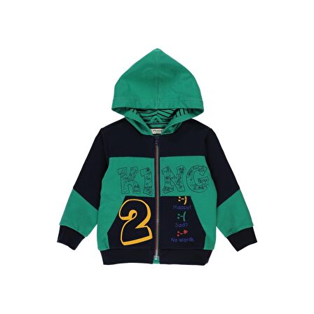 Panço Erkek Bebek Fermuar Baskı Detaylı Sweatshirt
