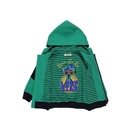 Panço Erkek Bebek Fermuar Baskı Detaylı Sweatshirt