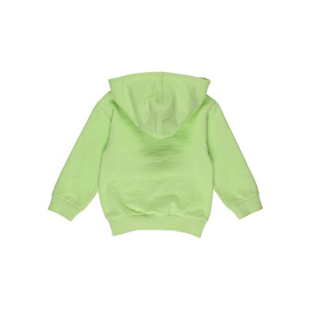 Panço Erkek Çocuk Yazılı Şerit Detaylı Sweatshirt Yeşil