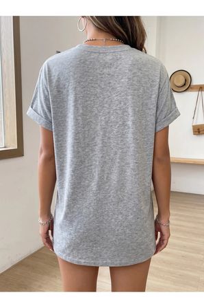 Unisex Renkli Balıklar Baskılı Bej Tişört Baskılı Tasarım Tshirt