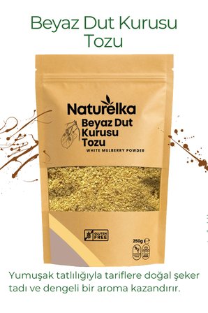 Naturelka Glutensiz Beyaz Dut Kurusu Tozu 250 gr
