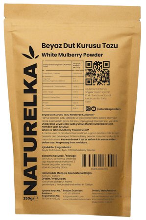 Naturelka Glutensiz Beyaz Dut Kurusu Tozu 250 gr