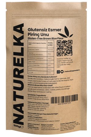 Naturelka Glutensiz Esmer Pirinç Unu 500 gr