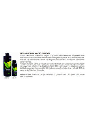 CrystalPro Flora Multi Npk Macro Elements Akvaryum Bitki Gübresi 125 ml