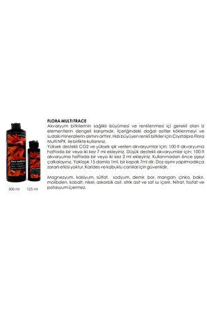 CrystalPro Flora Multi Trace Akvaryum Bitki Renklendirici 125 ml