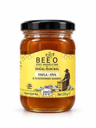 BEE0 Doğal Ham Süzme Çiçek Balı 225g
