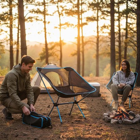 FUNKY CHAIRS Ultralight 900 gr Alüminyum Katlanır Kamp Sandalyesi - Mavi