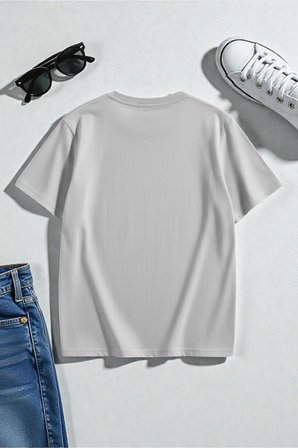 Unisex Flowers Baskılı Tasarım Tişört