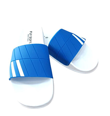 Fly Soft S263.076 Erkek Havuz - Plaj Günlük Terlik Saks - Beyaz