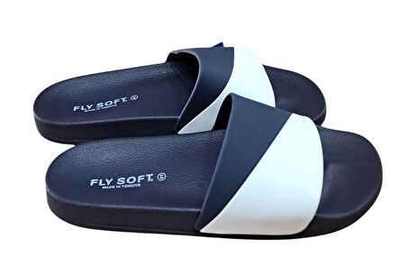 Fly Soft S263.071 Erkek Havuz - Plaj Ve Günlük Terlik Lacivert - Beyaz