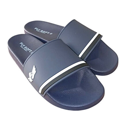 Fly Soft S263.078 Erkek Havuz - Plaj Günlük Terlik Beyaz - Lacivert