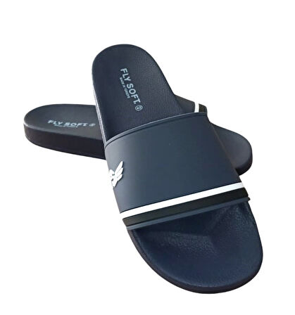 Fly Soft S263.078 Erkek Havuz - Plaj Günlük Terlik Beyaz - Lacivert