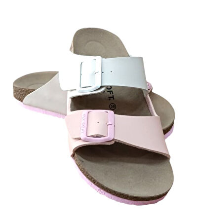 Fly Soft S902.060 Kadın İki Tokalı Comfort Terlik Bej - Pudra