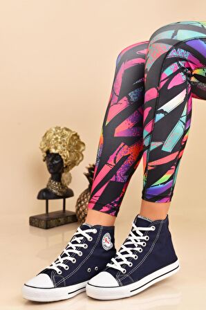Günlük Rahat Bilekli Keten Kadın Sneaker Spor Ayakkabı