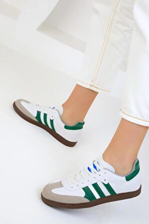  Kadın Siyah / Beyaz  Spor Sneaker Bağcıklı Günlük Rahat Taban Ayakkabı