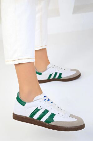  Kadın Siyah / Beyaz  Spor Sneaker Bağcıklı Günlük Rahat Taban Ayakkabı