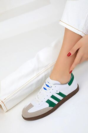  Kadın Siyah / Beyaz  Spor Sneaker Bağcıklı Günlük Rahat Taban Ayakkabı