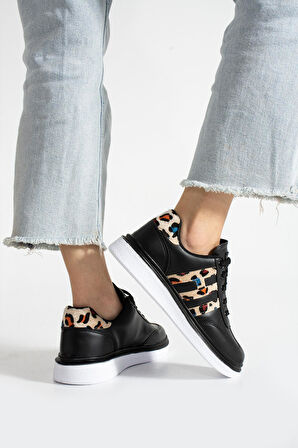 Kadın Leopar Desenli Ortopedik Günlük Spor Ayakkabısı