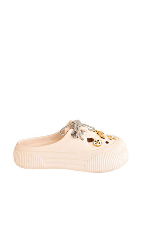  Bağcıklı Taşlı Eva Babet Ayakkabı