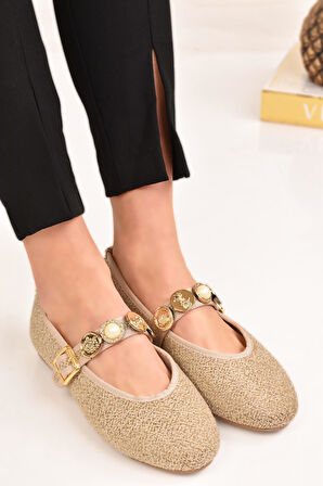  Kadın Günlük Babet Tokalı Ayarlanabilir Hafif Rahat Ayakkabı