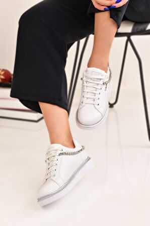 Kadın Basic Zincir Detaylı Spor Ayakkabı Sneaker