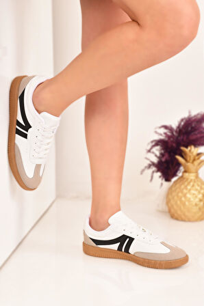 Süet Detay Kaydırmaz Tabanlı Günlük Stil Kadın Spor Ayakkabı