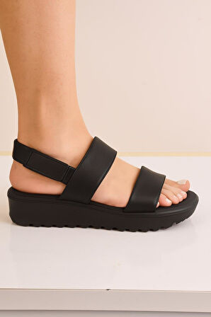 Beyaz Çift Bant Eva Plaj Günlük Yazlık Sandalet Terlik